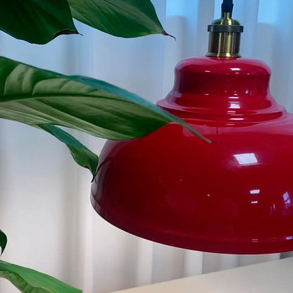 Industrialna czerwona lampa wisząca – żelazny design – 1-światło, 3 rozmiary