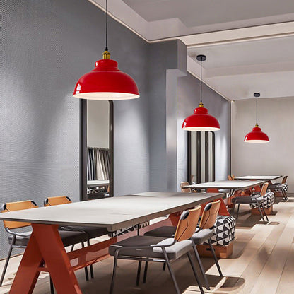 Industrialna czerwona lampa wisząca – żelazny design – 1-światło, 3 rozmiary