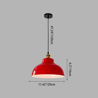 Industrialna czerwona lampa wisząca – żelazny design – 1-światło, 3 rozmiary