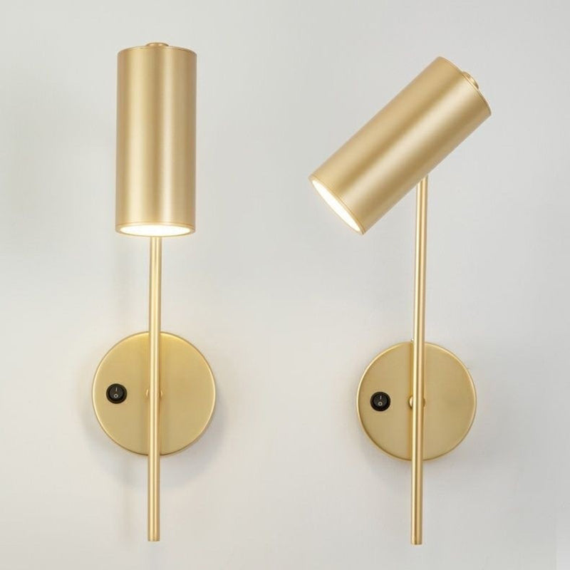 Industrialna obracana lampa ścienna – czarna lub złota – 1-światło, cylindryczny design