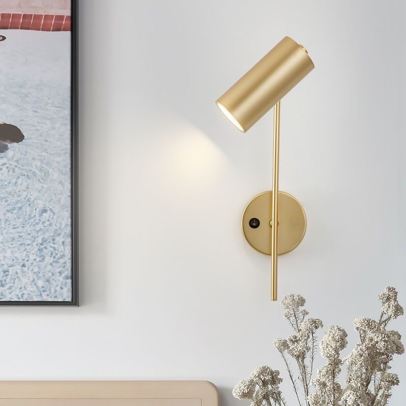 Industrialna obracana lampa ścienna – czarna lub złota – 1-światło, cylindryczny design