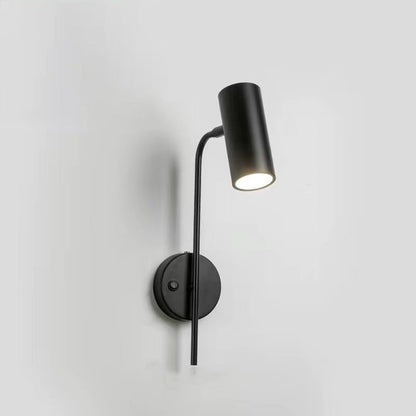 Industrialna obracana lampa ścienna – czarna lub złota – 1-światło, cylindryczny design