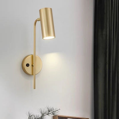 Industrialna obracana lampa ścienna – czarna lub złota – 1-światło, cylindryczny design