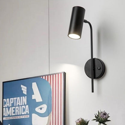 Industrialna obracana lampa ścienna – czarna lub złota – 1-światło, cylindryczny design