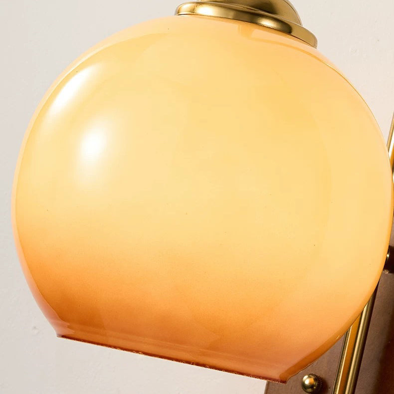 Scandinavian Wall Lamp with Glass Shade – Milky White/Brown – (1 Light Source)
