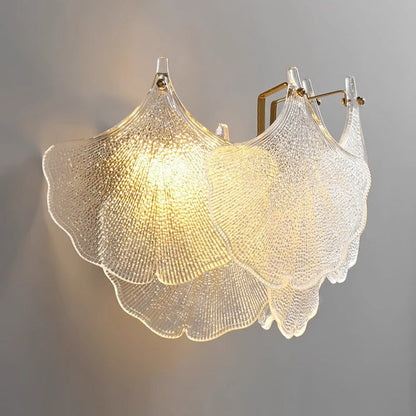 Luksusowa lampa ścienna ze szklanym kloszem – Przezroczysty/Złoty – (2 źródła światła)