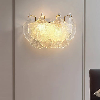 Luksusowa lampa ścienna ze szklanym kloszem – Przezroczysty/Złoty – (2 źródła światła)
