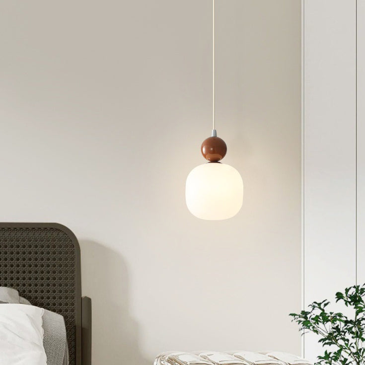 Skandynawska Lampa Wisząca ze Szklanym Kloszem – Wielobarwna z Oprawką G9