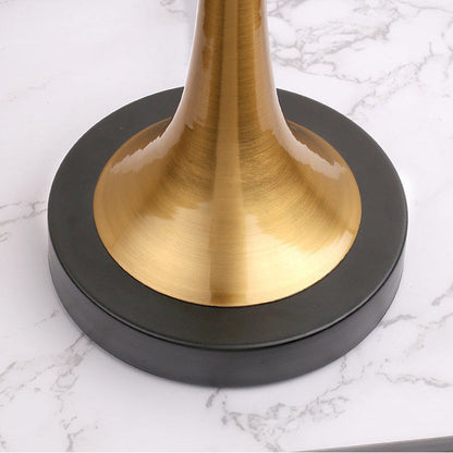 Retro Table Lamp with Metal Construction and Fabric Shade, E26 Socket, Height 45 cm