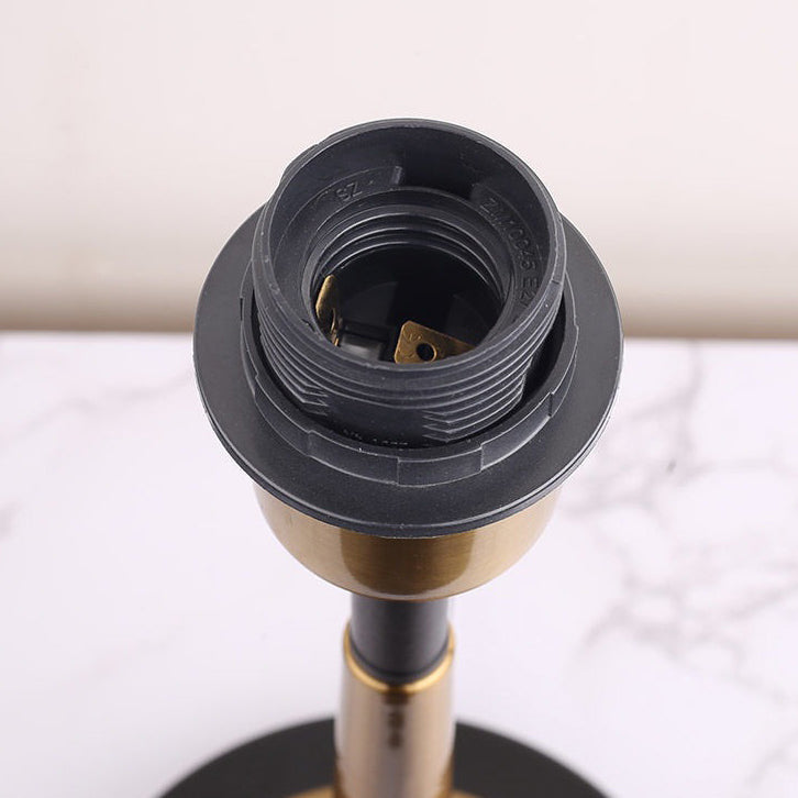 Retro Table Lamp with Metal Construction and Fabric Shade, E26 Socket, Height 45 cm
