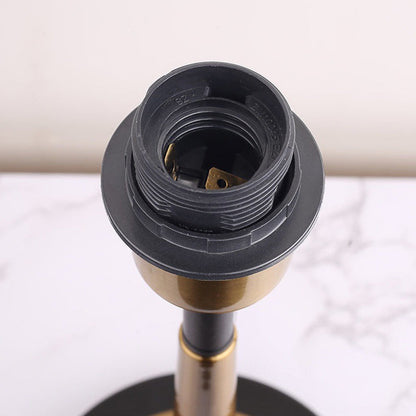 Retro Table Lamp with Metal Construction and Fabric Shade, E26 Socket, Height 45 cm
