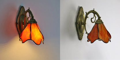 Designer glass and iron wall lamp - many colours