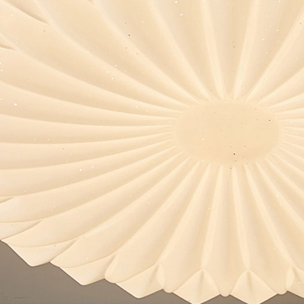 French Beige White LED Ceiling Light - Wood and Acrylic with 3 Color Light