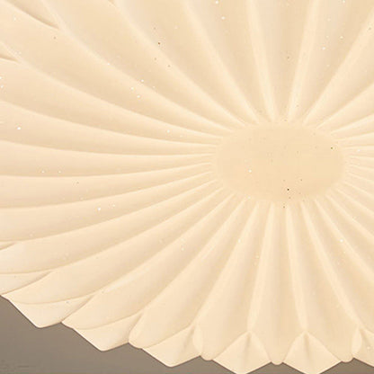 French Beige White LED Ceiling Light - Wood and Acrylic with 3 Color Light