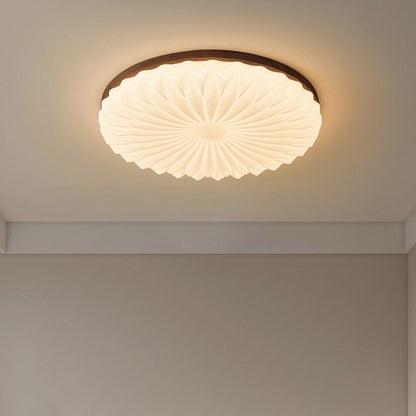 French Beige White LED Ceiling Light - Wood and Acrylic with 3 Color Light