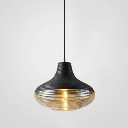 Nowoczesna Szklana Lampa Wisząca w Przezroczystym lub Czarnym Designie