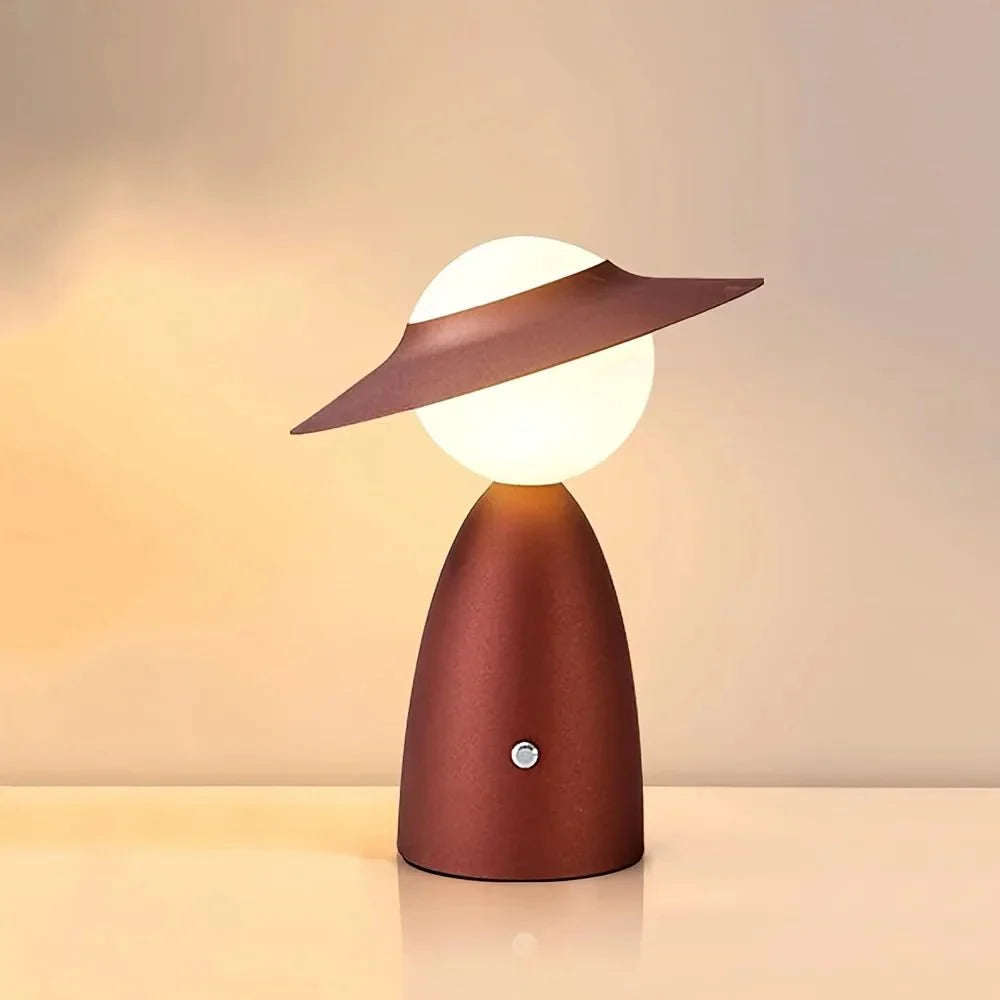Wireless Lamp with Charging and Warm LED Light in an Abstract Design