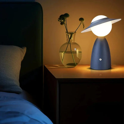 Wireless Lamp with Charging and Warm LED Light in an Abstract Design