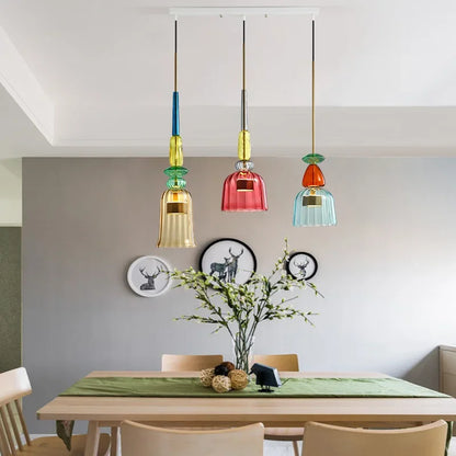 Macaron – Kolorowa szklana lampa wisząca w nowoczesnym stylu – Zabawy design