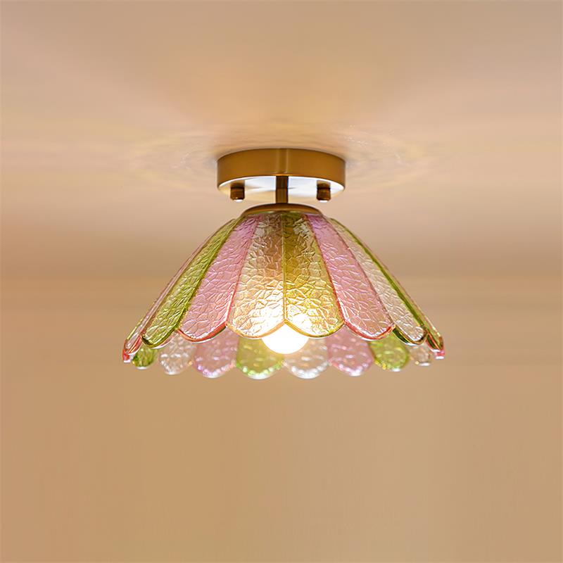 Szklana lampa sufitowa w kształcie kwiatu – vintage i elegancka