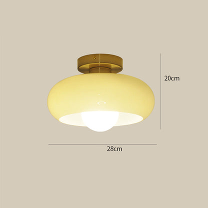 Elegancka szklana lampa sufitowa półwpuszczana w stylu mid-century