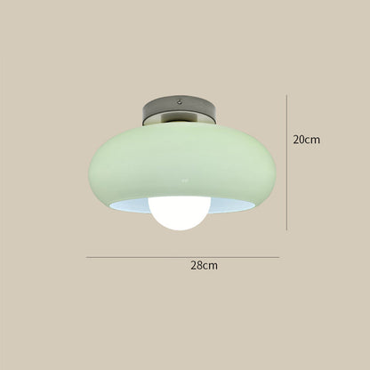 Elegancka szklana lampa sufitowa półwpuszczana w stylu mid-century