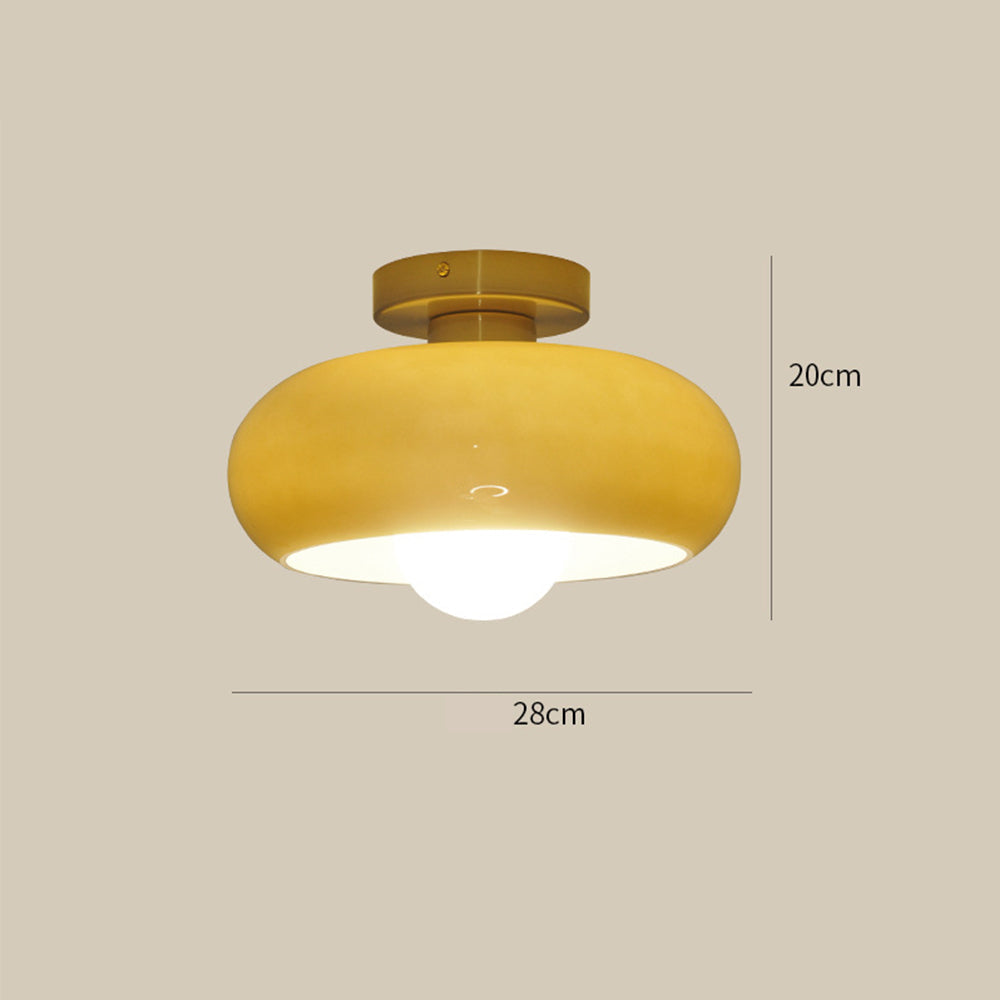 Elegancka szklana lampa sufitowa półwpuszczana w stylu mid-century