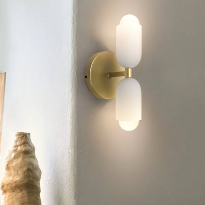 Döle – Nowoczesna Lampa Ścienna z Podwójnymi Szklanymi Kloszami (E14, Do Wnętrz)
