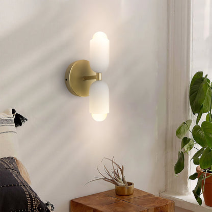 Döle – Nowoczesna Lampa Ścienna z Podwójnymi Szklanymi Kloszami (E14, Do Wnętrz)