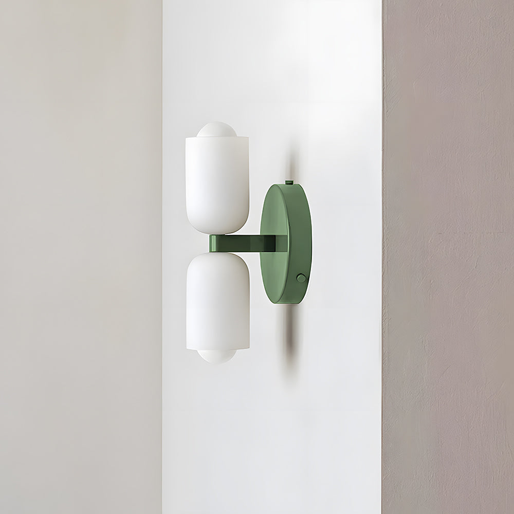 Döle – Nowoczesna Lampa Ścienna z Podwójnymi Szklanymi Kloszami (E14, Do Wnętrz)