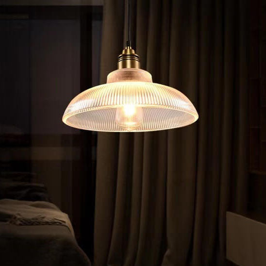 Nowoczesna Szklana Lampa Wisząca – Bursztynowa lub Przezroczysta z Regulowanym Kablem