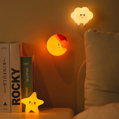 Urocze Lampki Nocne dla Dzieci – Gwiazda, Księżyc i Chmurka