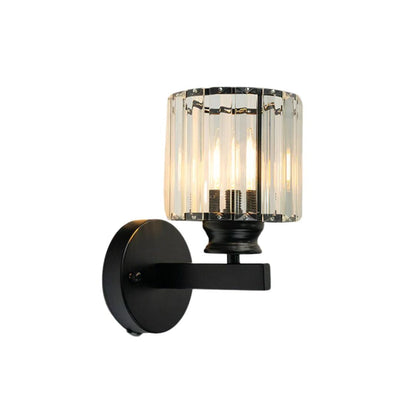 Luca – Lampa Ścienna ze Szklanym Kloszem i Matową Czarną Podstawą