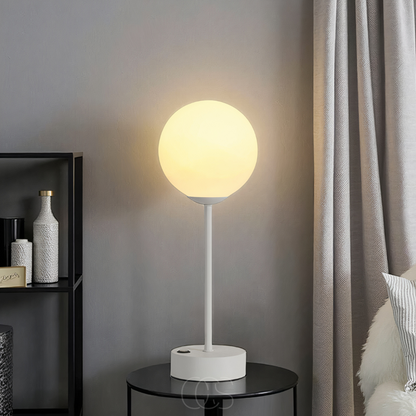 Sera – Lampa Stołowa z Kulistym Kloszem i Ciepłym Oświetleniem LED