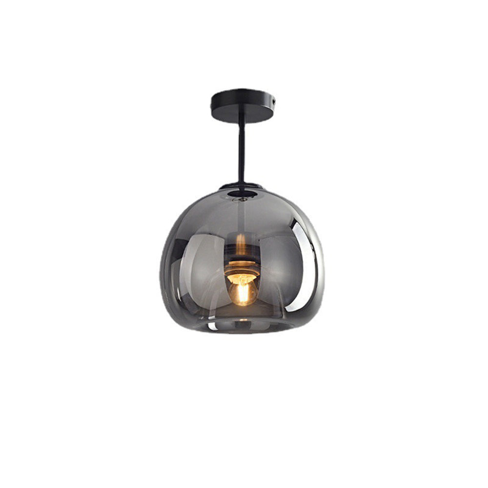 Stylowa Retro Miedziana Szklana Lampa Sufitowa