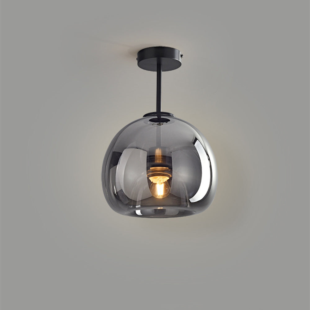 Stylowa Retro Miedziana Szklana Lampa Sufitowa