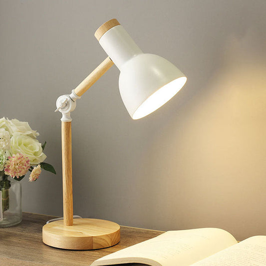 Scandinavian wooden and iron table lamp – many colours