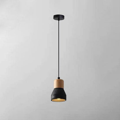 Nowoczesna Lampa Wisząca z Cementu i Drewna o Industrialnym Designie
