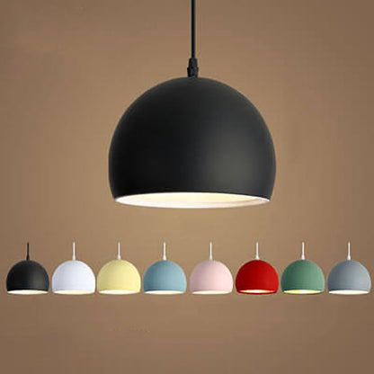 Nowoczesna Lampa Wisząca z Aluminium – Czarny, Biały, Żółty, Niebieski, Różowy, Czerwony, Zielony, Szary – E26