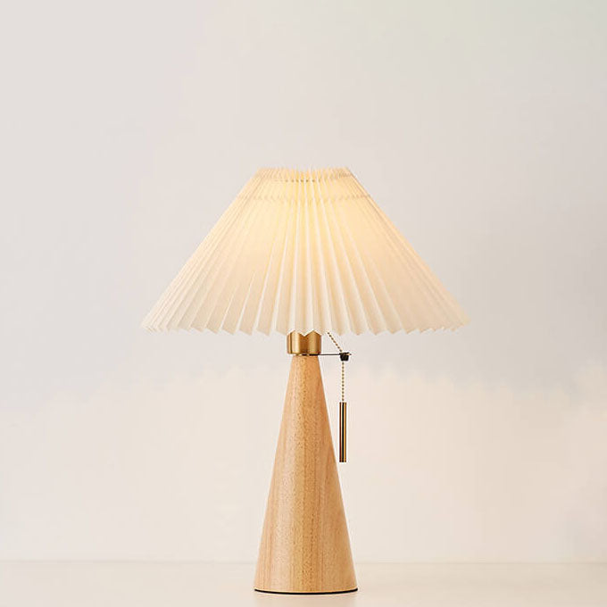 Japandi Drewniana Lampa Stołowa