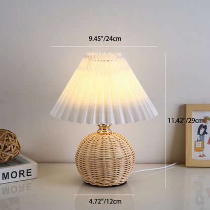 Skandynawska lampa stołowa z abażurem z tkaniny – USB i bezstopniowe ściemnianie dla idealnego nastroju