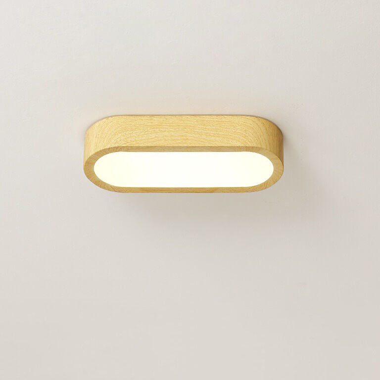 Nowoczesna Drewniana Lampa Sufitowa – Drewno/Orzechowy Rysunek Słojów – LED 8W