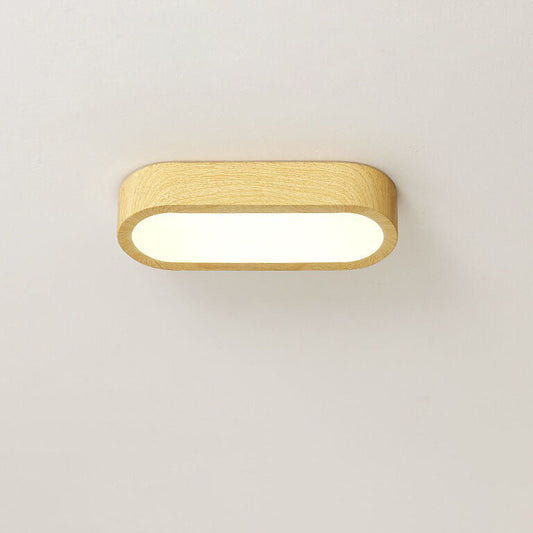 Nowoczesna Drewniana Lampa Sufitowa – Drewno/Orzechowy Rysunek Słojów – LED 8W