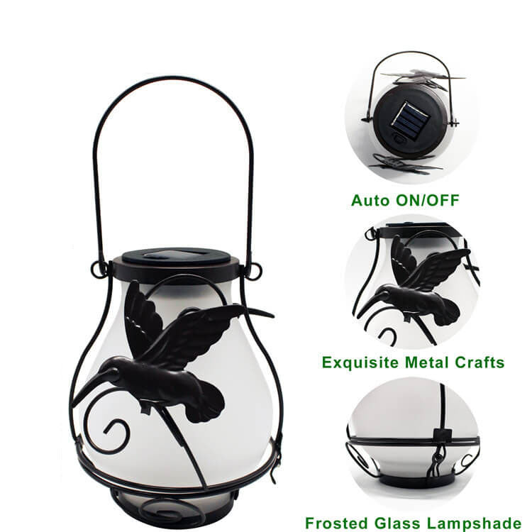 Decorative Solar LED Garden Lamp – Black – (1 LED)