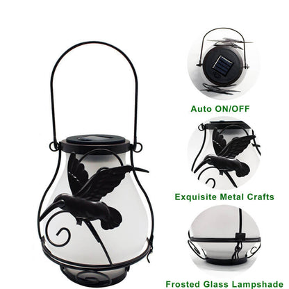 Decorative Solar LED Garden Lamp – Black – (1 LED)
