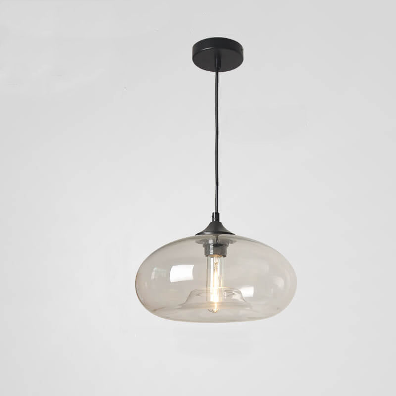 Industrial Glass Hanging Lamp – Ø28 cm, Multiple Colors, E26 Socket
