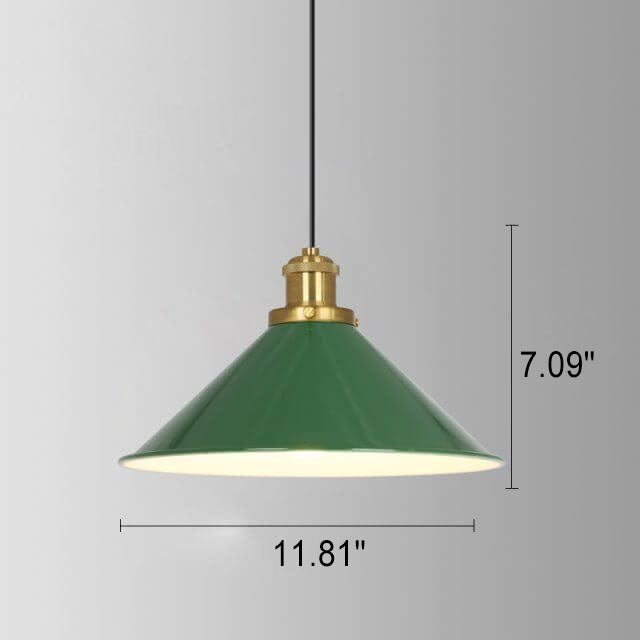 Industrialna elegancka zielona lampa wisząca w różnych rozmiarach