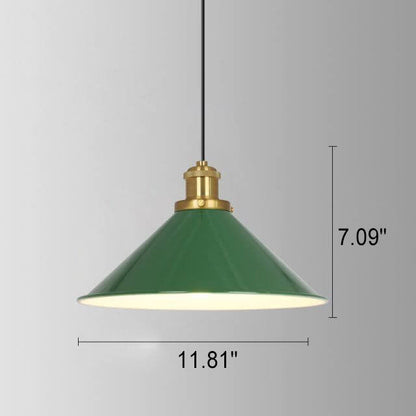 Industrialna elegancka zielona lampa wisząca w różnych rozmiarach