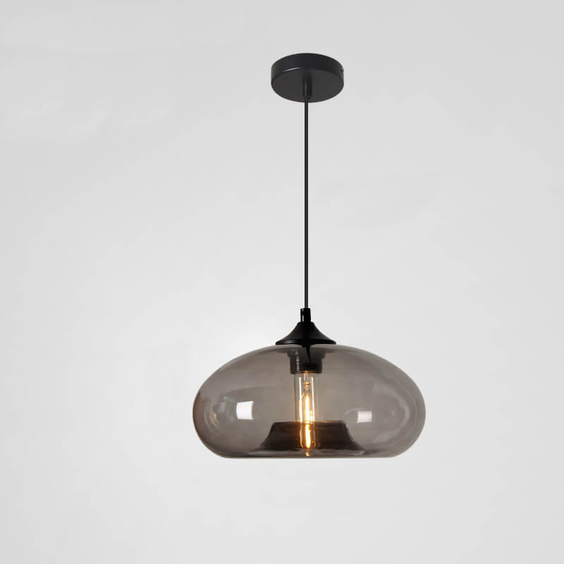 Industrial Glass Hanging Lamp – Ø28 cm, Multiple Colors, E26 Socket