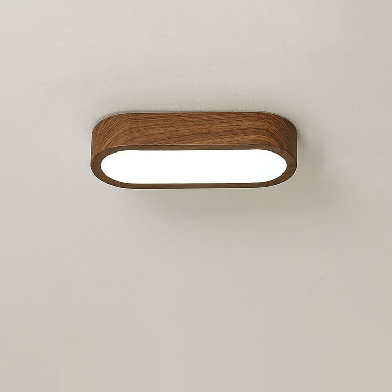 Nowoczesna Drewniana Lampa Sufitowa – Drewno/Orzechowy Rysunek Słojów – LED 8W